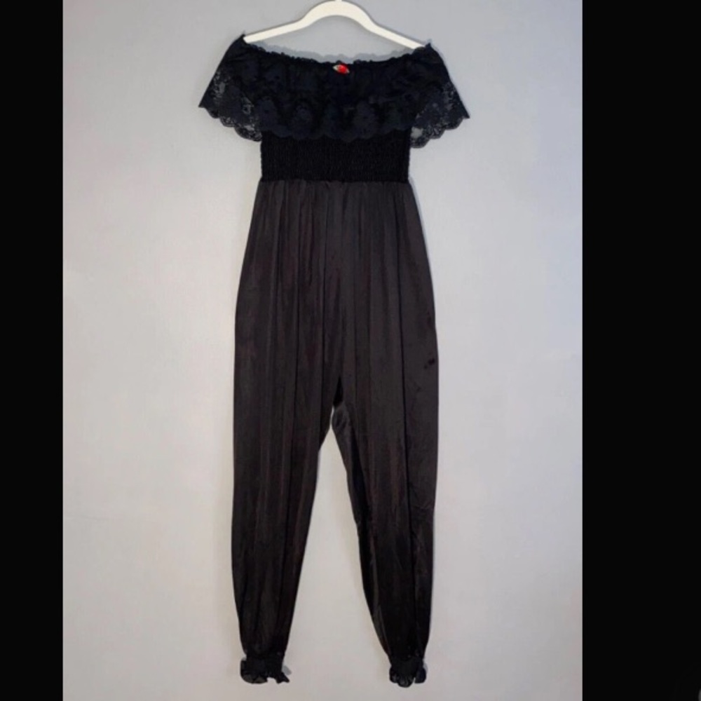 Lingerie Jumper UNDERCOVER WEAR Black Strapless Tube Top Loungewear Pajamas Lg